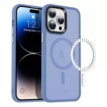 Чехол бампер для iPhone 14 Pro Anomaly Metal Buttons with Magsafe Ligt Blue (Светло Синий)