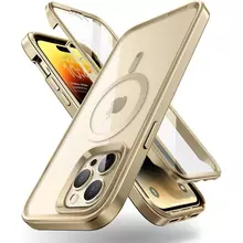 Противоударный чехол бампер Supcase Unicorn Beetle Edge with Screen Protector MagSafe для iPhone 14 Pro Max Gold (Золотой)