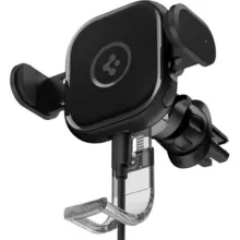 Автомобильный держатель для смартфона Spigen UTS12W OneTap Universal Vent Car Mount Wireless Charger Black (Черный) ACP05507