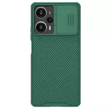 Противоударный чехол бампер Nillkin CamShield Pro (шторка на камеру) для Xiaomi Poco F5 / Redmi Note 12 Turbo Deep Green (Зеленый)
