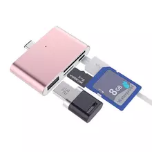 USB-хаб Anomaly 4 in 1 Type-C Card Reader Rose Gold (Розовое золото)