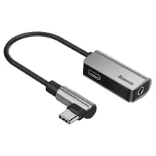 Переходник Baseus L45 Type-c to Type-c Charging + 3.5mm Audio Music Adapter Converter Silver (Серебристый)