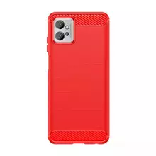 Противоударный чехол бампер для Motorola Moto G13 / G23 iPaky Carbon Fiber Red (Красный)