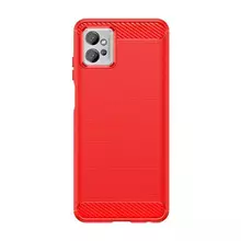 Противоударный чехол бампер для Xiaomi Poco X5 / Redmi Note 12 5G iPaky Carbon Fiber Red (Красный)