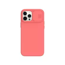 Протиударний чохол бампер Nillkin CamShield Silky Magnetic Silicone (шторка на камеру) для iPhone 12 Pro Max Orange Pink (Рожевий / Помаранчевий)
