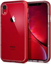 Противоударный чехол бампер Spigen Neo Hybrid Crystal для iPhone XR Red (Красный) 064CS25340
