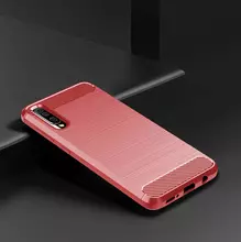 Противоударный чехол бампер для Samsung Galaxy A30s iPaky Carbon Fiber Red (Красный)