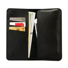 Универсальный чехол кошелек Jisoncase Leather Pouch Wallet Large для iPhone, Samsung, Huawei, Meizu, Xiaomi Black (Черный) JS-BAO-01R