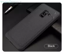 Чехол бампер для Samsung Galaxy A6 Plus 2018 Lenuo Leather Fit Black (Черный)