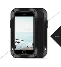 Противоударный чехол бампер Love Mei PowerFull (Со стеклом) для iPhone 7 / iPhone 8 / iPhone SE 2020 / iPhone SE 2022 Black (Черный)