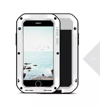 Противоударный чехол бампер Love Mei PowerFull (Со стеклом) для iPhone 7 / iPhone 8 / iPhone SE 2020 / iPhone SE 2022 White (Белый)