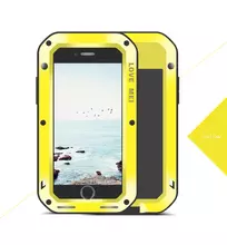 Противоударный чехол бампер Love Mei PowerFull (Со стеклом) для iPhone 7 / iPhone 8 / iPhone SE 2020 / iPhone SE 2022 Yellow (Желтый)
