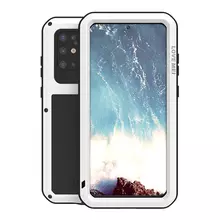 Протиударний чохол бампер Love Mei PowerFull (Зі склом) для Samsung Galaxy S20 Ultra White (Білий)