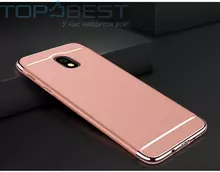 Чехол бампер для Samsung Galaxy J3 2017 J330F Mofi Electroplating Rose Gold (Розовое Золото)