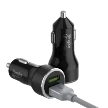 Автомобільна зарядка від прикурювача Ringke Real X2 Quick Charge 3.0 Black (Чорний) RCC-2P01