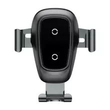 Автомобільний утримувач із бездротовою зарядкою Baseus Metal Wireless Charger Gravity Car Mount (Air Outlet Version) Black (Чорний)