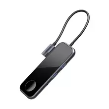 USB-хаб Baseus Superlative Multifunctional HUB Type-C to 2xUSB3.0+HDMI+Audio+PD+iWatch wireless charger Deep Gray (Тёмно-серый) CAHUB-AZ0G