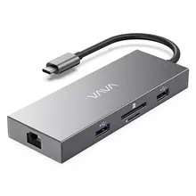 USB-Hub VAVA USB C Hub, 8-in-1 Adapter with Gigabit Ethernet Port, 100W PD Charging Port Gray (Серый) VA-UC008
