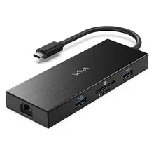 USB-Hub VAVA USB C Hub, 8-in-1 Adapter with Gigabit Ethernet Port, 100W PD Charging Port Black (Черный) VA-UC008