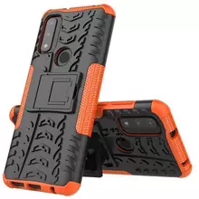 Противоударный чехол бампер для Motorola Moto E32 / G22 Nevellya Case (встроенная подставка) Orange (Оранжевый)