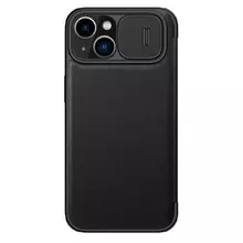 Чехол бампер Nillkin Qin Pro (plain leather) для iPhone 15 Plus Black (Черный) 