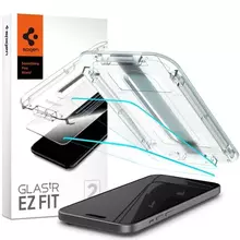 Защитное стекло Spigen Screen Protector EZ FIT GLAS.tR (2 шт. с трафаретом для поклейки) для iPhone 15 Crystal Clear (Прозрачный) AGL06903