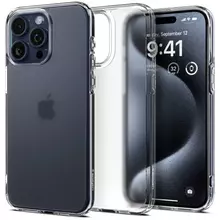 Противоударный чехол бампер Spigen Ultra Hybrid для iPhone 15 Pro Frost Clear (Прозрачный) ACS06708