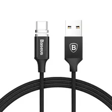 Магнітний кабель для заряджання смартфона Baseus New Insnap Magnetic Cable Type C Black (Чорний)