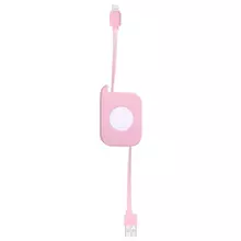 Кабель Momax EASY Link Lightning Retractable Cable Pink (Розовый) DLR1