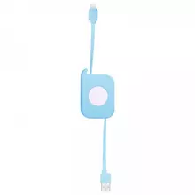 Кабель Momax EASY Link Lightning Retractable Cable Light Blue (Голубой) DLR1