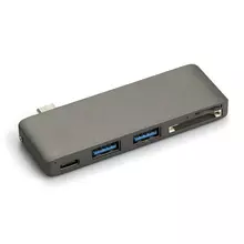 Мультиадаптер Anomaly USB хаб и кард-ридер 5 в 1 Type-С Rose Gray (Серый)