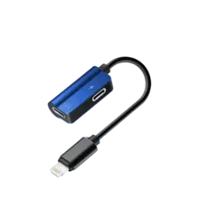 Адаптер Rock Lightning Metal Charge&amp;Audio 2 in 1 version B Blue (Синий) RCB0588