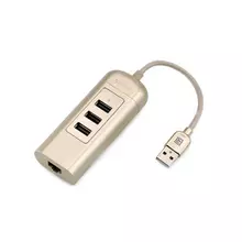 USB хаб Remax RU-U4 Cati Type-C 2.0 3USB With Gigabit Ethrenet Port Gold (Золотой)