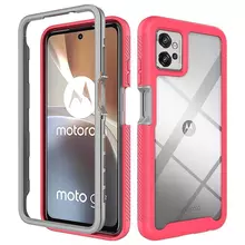Противоударный чехол бампер для Motorola Moto G84 Anomaly Hybrid 360 Pink / Grey (Розовый / Серый) 