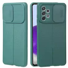 Противоударный чехол бампер для Xiaomi Mi 11i / Poco F3 / Redmi K40 / Redmi K40 Pro Anomaly Leather Fit Pro (шторка на камеру) Green (Зеленый)