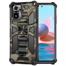 Противоударный чехол бампер для Vivo Y78 Anomaly Hybrid Armor (встроенная подставка) Army Green (Армейский Зеленый) 