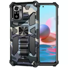 Противоударный чехол бампер для Vivo Y78 Anomaly Hybrid Armor (встроенная подставка) Camo / Blue (Камуфляж / Синий) 