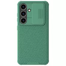 Противоударный чехол бампер Nillkin CamShield Pro (шторка на камеру) для Samsung Galaxy S24 Deep Green (Зеленый) 