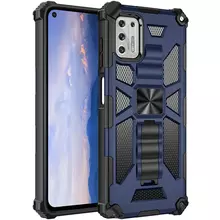 Противоударный чехол бампер для Samsung Galaxy A35 Anomaly Hybrid Armor (встроенная подставка) Blue (Синий) 
