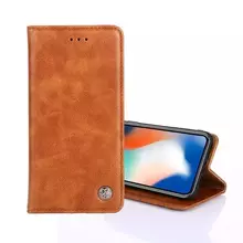 Чехол книжка для Vivo X100 Pro idools Retro Brown (Коричневый)