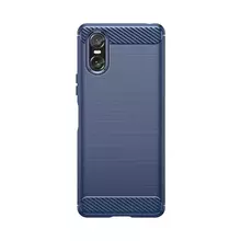 Протиударний чохол бампер для Sony Xperia 10 VI iPaky Carbon Fiber Blue (Синій)