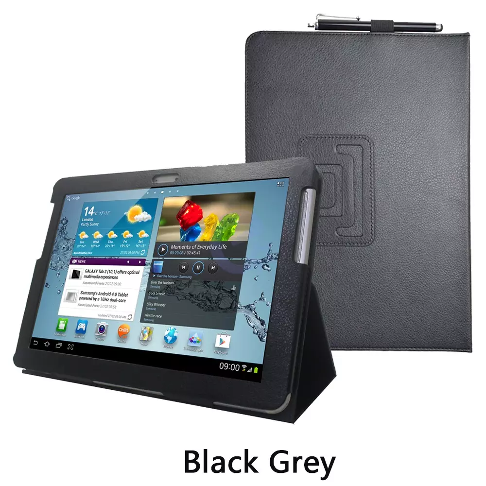 Чехол книжка MoKo Red Design Leather Book для Samsung Galaxy Tab 2 10.1" GT-P5100 P5110 P5113 (Black-Grey)