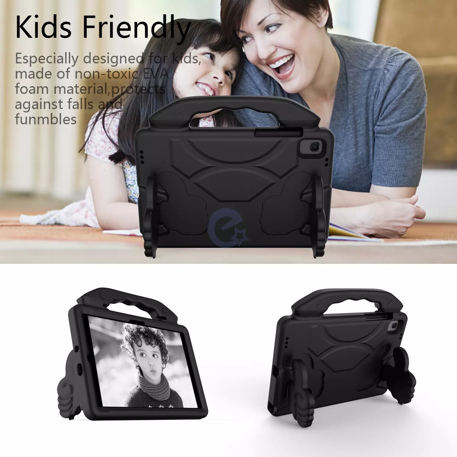 Противоударный чехол Eva Kids Like hands series для планшета Samsung Galaxy Tab A7 10.4" SM-T500 T505 Чёрный