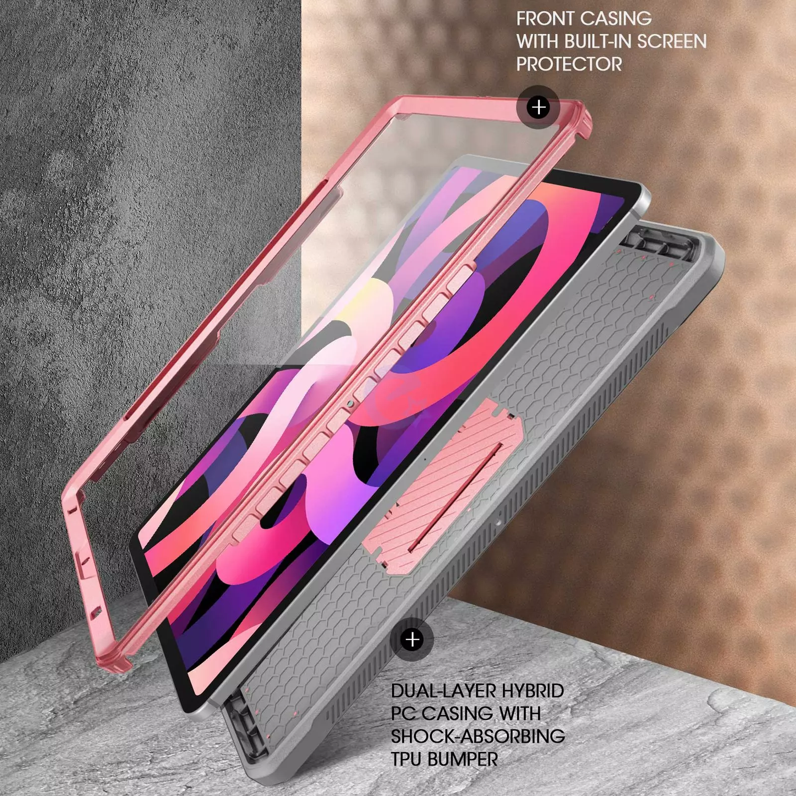 Противоударный чехол Supcase Unicorn Beetle PRO для планшета Apple iPad Air 4 10.9" (2020) Rose Gold