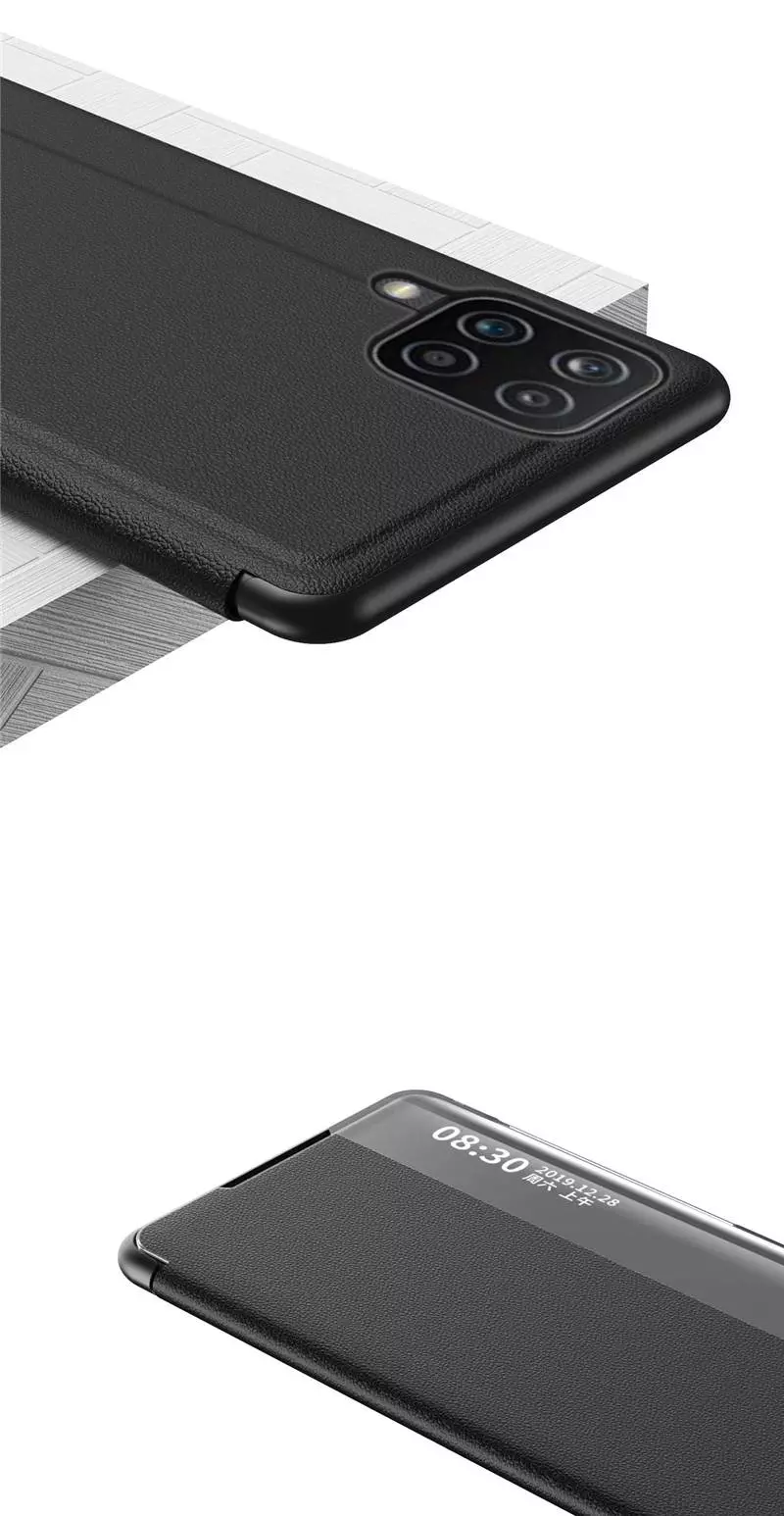 Чехол книжка для Samsung Galaxy A22 Anomaly Smart Window Black (Черный)