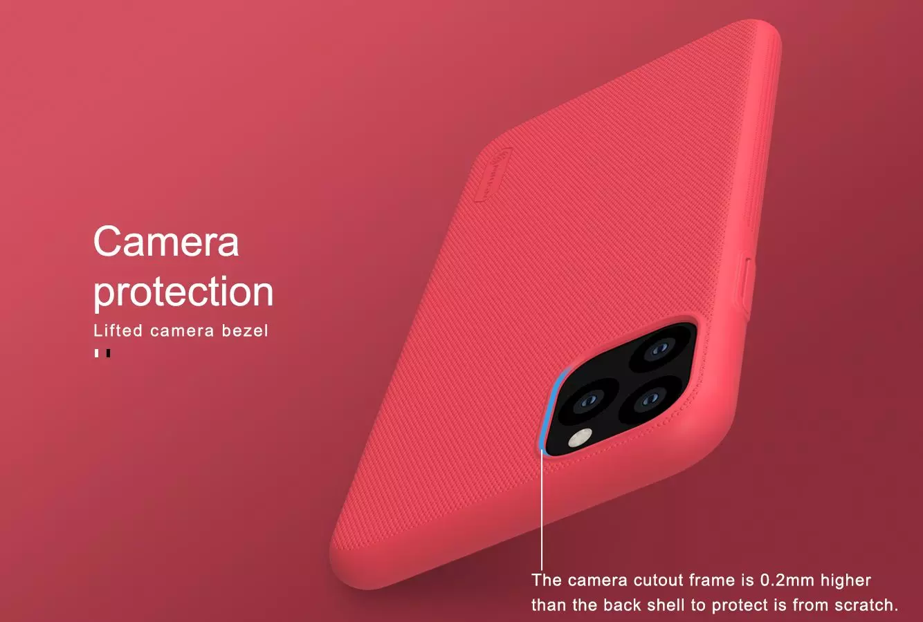 Чехол бампер Nillkin Super Frosted Shield для iPhone 11 Pro Red (Красный)