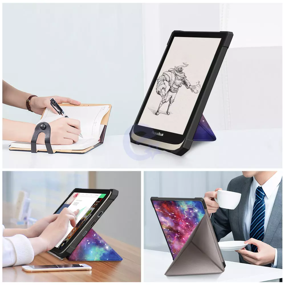 Чехол Anomaly Leather Smart Case Tpu+Pu для электронной книги PocketBook InkPad 3 740 Color / Pro 7.8" Космос