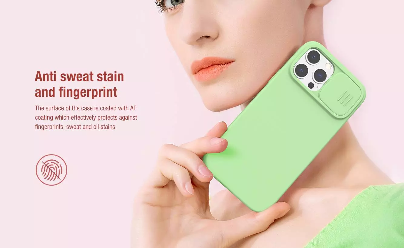 Чехол бампер для iPhone 13 Pro Max Nillkin CamShield Silky Magnetic Silicone Misty Purple (Туманный Фиолетовый) 6902048223578