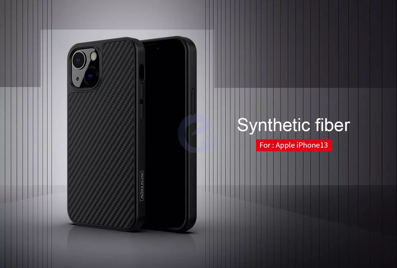 Чехол бампер для iPhone 13 Nillkin Synthetic Fiber Black (Черный) 6902048223615