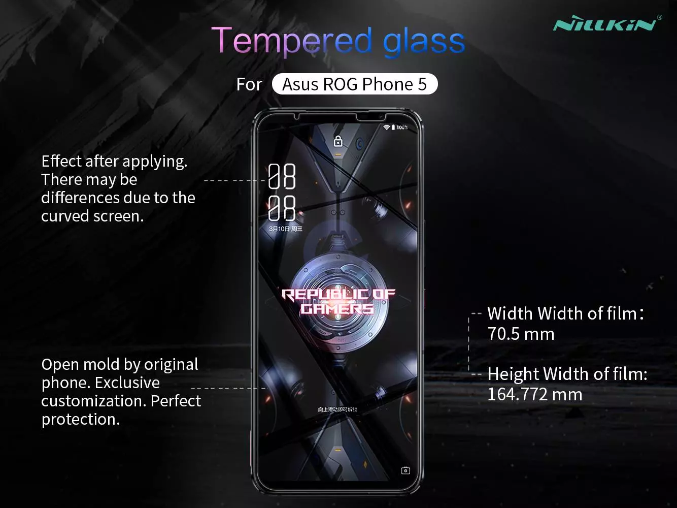 Защитное стекло для Asus ROG Phone 5 Nillkin H+ Pro Crystal Clear (Прозрачный)
